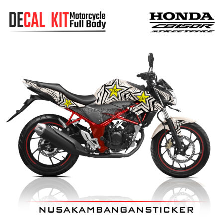 Decal Kit Sticker Honda New CB 150 R Streetfire Stars White Stiker Full Body