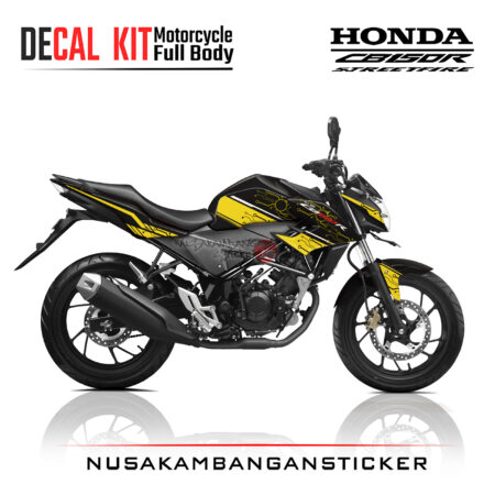 Decal Kit Sticker Honda New CB 150 R Streetfire Techno BlackxYelow Stiker Full Body