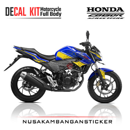 Decal Kit Sticker Honda New CB 150 R Streetfire Techno BluexYelow Stiker Full Body