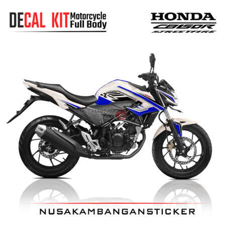 Decal Kit Sticker Honda New CB 150 R Streetfire White Graphic Blue 03 Stiker Full Body