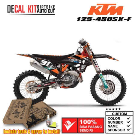 Decal Kit Sticker KTM 125-450 SX-F 2019-2021 Supermoto Dirtbike Graphic 04 Motocross Decals
