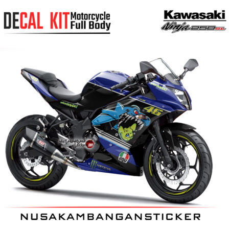 Decal Kit Sticker Kawasaki Ninja 250 Sl Mono Sharks Blue Motorcycle Graphic