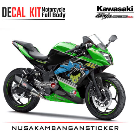 Decal Kit Sticker Kawasaki Ninja 250 Sl Mono Sharks Green Motorcycle Graphic