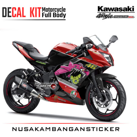 Decal Kit Sticker Kawasaki Ninja 250 Sl Mono Sharks red Motorcycle Graphic