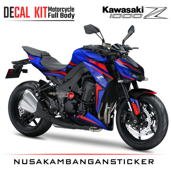 Decal Kit Sticker Kawasaki Ninja Z 1000 Graphic Blue Big Bike Decal Modification