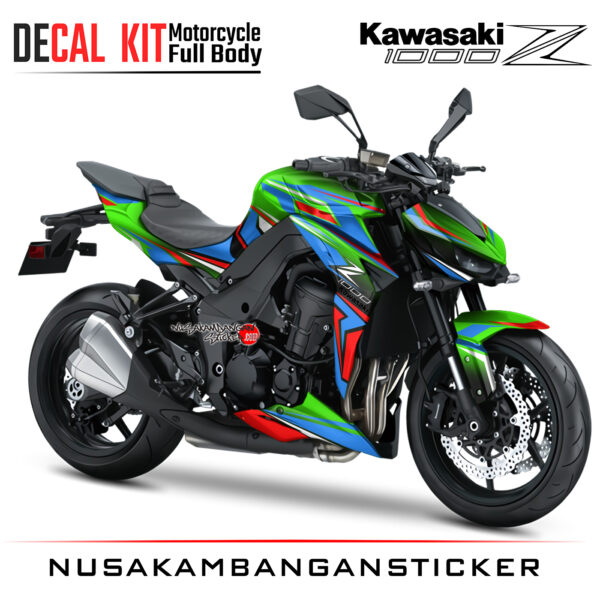 Decal Kit Sticker Kawasaki Ninja Z 1000 Spesial Graphic Green Big Bike Decal Modification