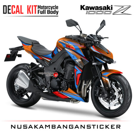 Decal Kit Sticker Kawasaki Ninja Z 1000 Spesial Graphic Oren Big Bike Decal Modification