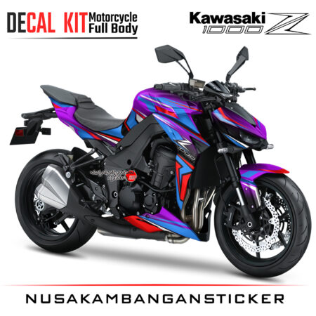 Decal Kit Sticker Kawasaki Ninja Z 1000 Spesial Graphic Purlple Big Bike Decal Modification