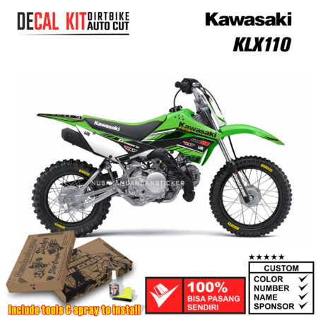Decal Kit Sticker Supermoto Dirtbike Kawasaki Klx 110 Green Graphic Decals Motocross