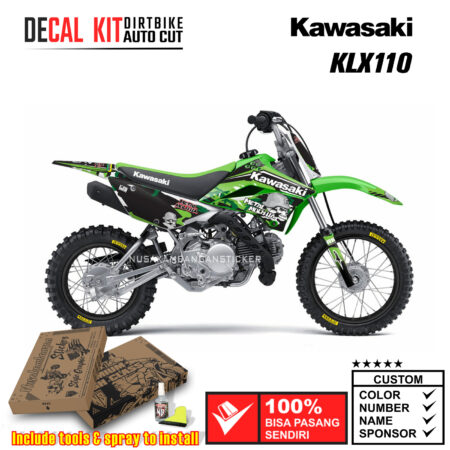 Decal Kit Sticker Supermoto Dirtbike Kawasaki Klx 110 Green MM Graphic Decals Motocross