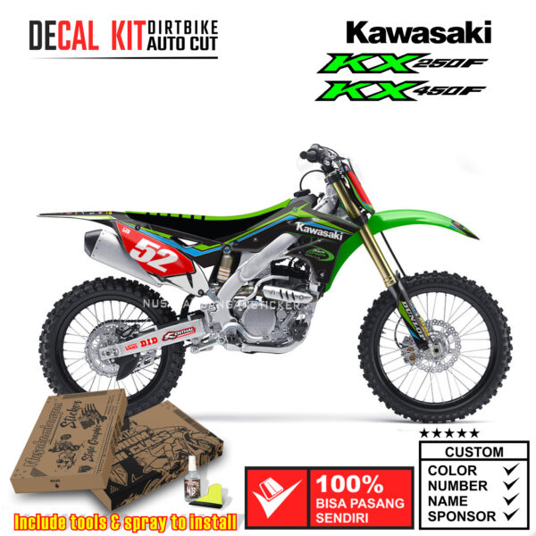 Decal Kit Sticker Supermoto Dirtbike Kawasaki Kx 250-450 F Black 01 Graphic Decals Motocross