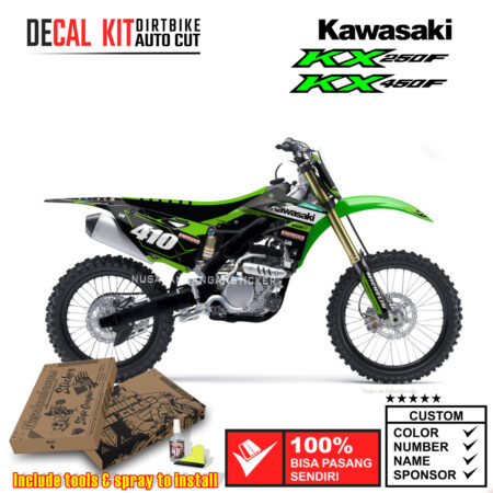 Decal Kit Sticker Supermoto Dirtbike Kawasaki Kx 250-450 F Black 03 Graphic Decals Motocross