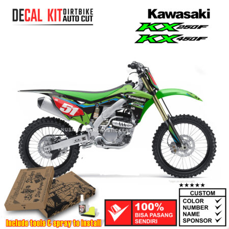 Decal Kit Sticker Supermoto Dirtbike Kawasaki Kx 250-450 F Black Green 08 Graphic Decals Motocross