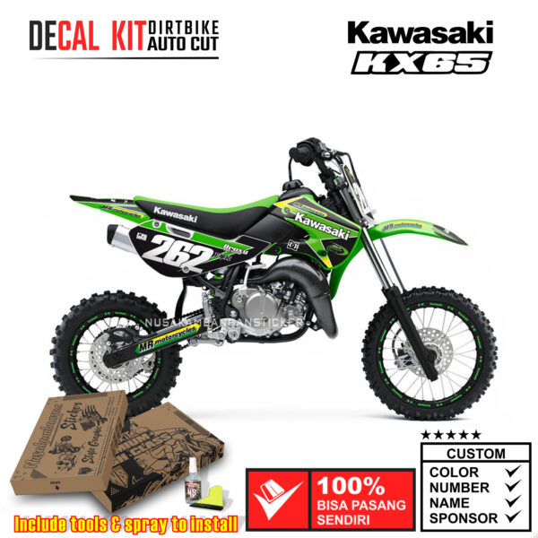 Decal Kit Sticker Supermoto Dirtbike Kawasaki Kx 65 Green 04 Graphic Decals Motocross