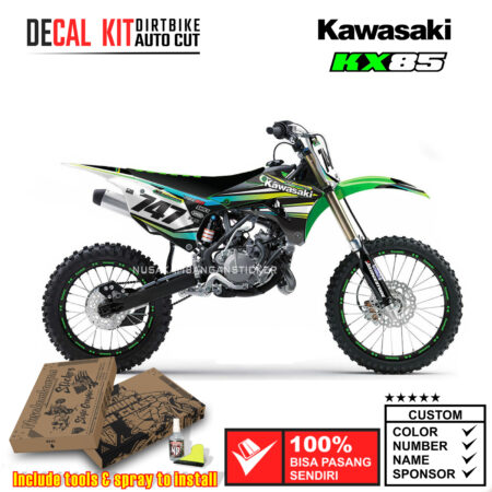 Decal Kit Sticker Supermoto Dirtbike Kawasaki Kx 85-100 Black 01 Graphic Decals Motocross
