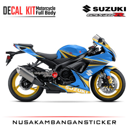 Decal Kit Sticker Suzuki GSX-R 600 Blue Racing Big Bike Decal Modification