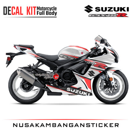 Decal Kit Sticker Suzuki GSX-R 600 White Racing Big Bike Decal Modification