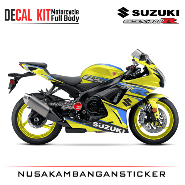 Decal Kit Sticker Suzuki GSX-R 600 Yelow Racing Big Bike Decal Modification