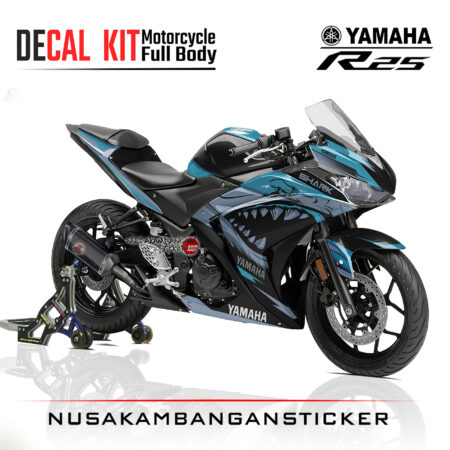 Decal Kit Sticker Yamaha R25 Black Shark 02 Stiker Full Body