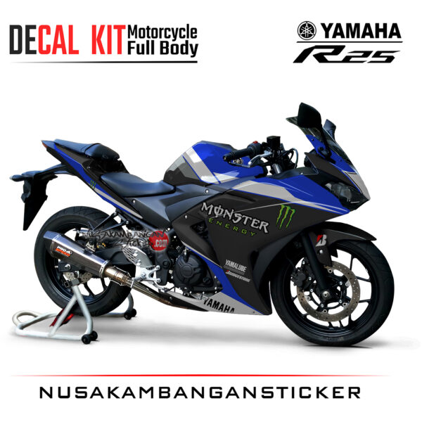 Decal Kit Sticker Yamaha R25 Blue 05 Stiker Full Body