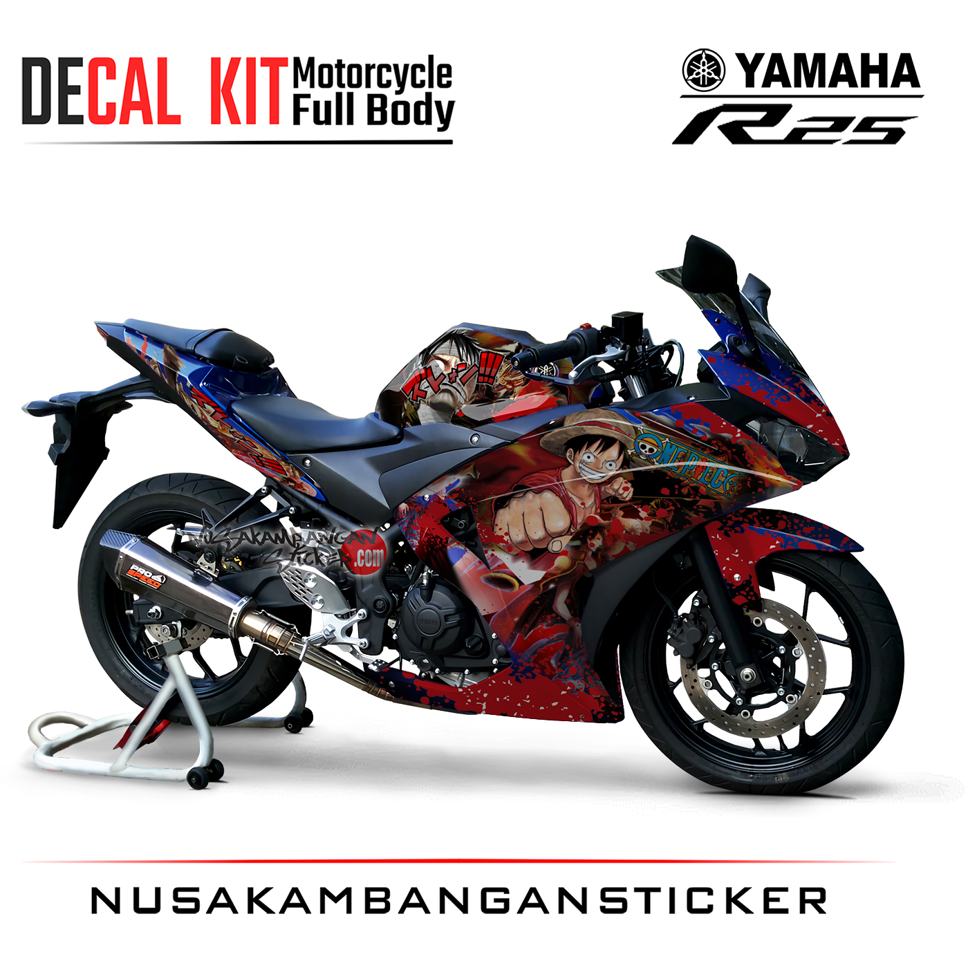 Decal Kit Sticker Yamaha R25 Blue Luffy Stiker Full Body – Nusakambangan  Sticker