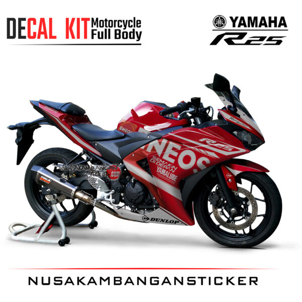 Decal Kit Sticker Yamaha R25 Red 01 Stiker Full Body