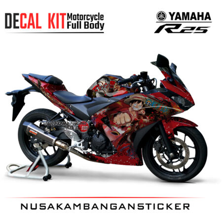 Decal Kit Sticker Yamaha R25 Red Luffy Stiker Full Body