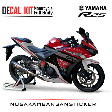 Decal Kit Sticker Yamaha R25 Spesial Livery R1M Merah Stiker Full Body
