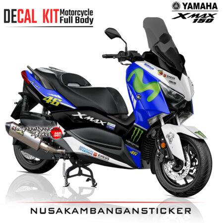 Decal Kit Sticker Yamaha Xmax 150 Livery Moto Gp Biru Sticker Full Body