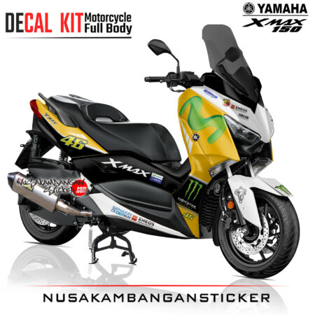 Decal Kit Sticker Yamaha Xmax 150 Livery Moto Gp Kuning Sticker Full Body