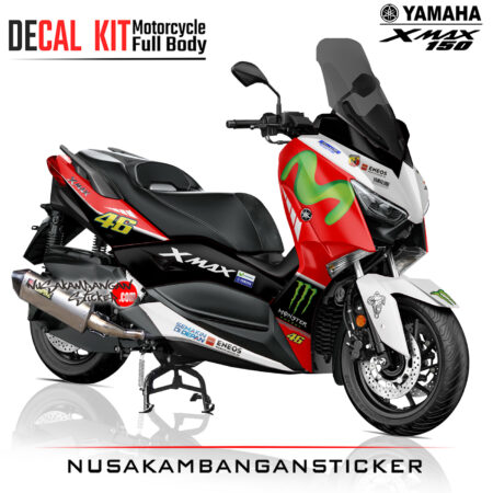 Decal Kit Sticker Yamaha Xmax 150 Livery Moto Gp Merah Sticker Full Body