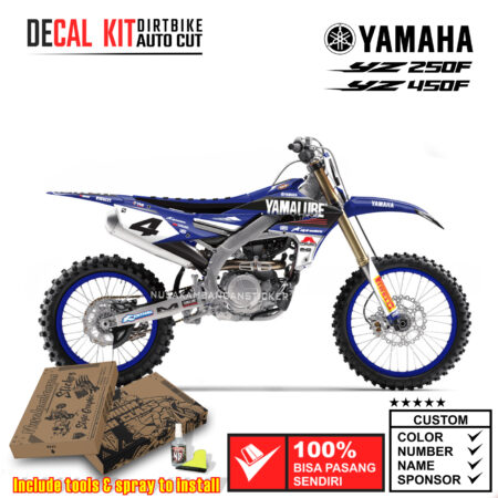 Decal Kit Sticker Yamaha YZ 250-450 F Supermoto Dirtbike Graphic Blue 03 Motocross Decals