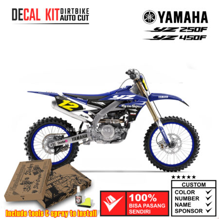 Decal Kit Sticker Yamaha YZ 250-450 F Supermoto Dirtbike Graphic Blue 06 Motocross Decals