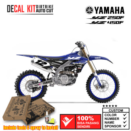 Decal Kit Sticker Yamaha YZ 250-450 F Supermoto Dirtbike Graphic Blue 07 Motocross Decals