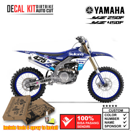 Decal Kit Sticker Yamaha YZ 250-450 F Supermoto Dirtbike Graphic Blue 10 Motocross Decals