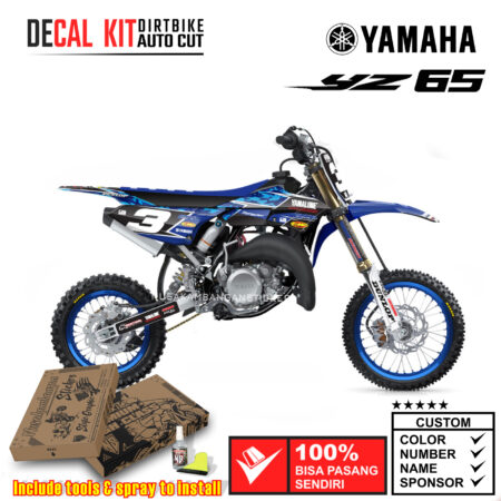 Decal Kit Sticker Yamaha YZ 65 Supermoto Dirtbike Graphic Blue 02 Motocross Decals