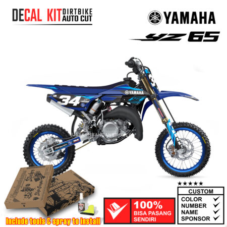 Decal Kit Sticker Yamaha YZ 65 Supermoto Dirtbike Graphic Blue 05 Motocross Decals
