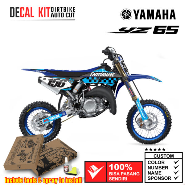 Decal Kit Sticker Yamaha YZ 65 Supermoto Dirtbike Graphic Blue 06 Motocross Decals