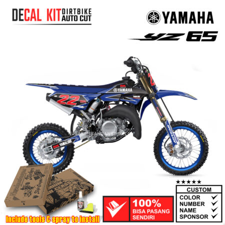 Decal Kit Sticker Yamaha YZ 65 Supermoto Dirtbike Graphic Blue 10 Motocross Decals