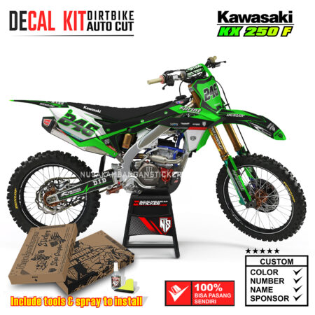 Decal Kit Supermoto Dirtbike KX 250 Black Sprint Kawasaki Graphic Motocross