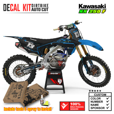 Decal Kit Supermoto Dirtbike KX 250 Black Street 04 Kawasaki Graphic Motocross