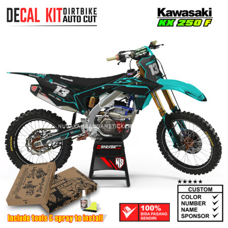 Decal Kit Supermoto Dirtbike KX 250 Black Street 05 Kawasaki Graphic Motocross