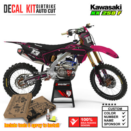 Decal Kit Supermoto Dirtbike KX 250 Black Street 06 Kawasaki Graphic Motocross