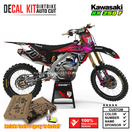 Decal Kit Supermoto Dirtbike KX 250 Black Teal 05 Kawasaki Graphic Motocross