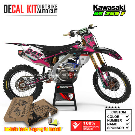 Decal Kit Supermoto Dirtbike KX 250 Pink Sprint Kawasaki Graphic Motocross