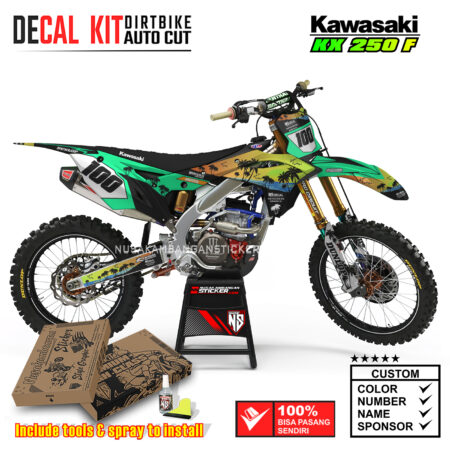 Decal Kit Supermoto Dirtbike KX 250 Sunset 2 Kawasaki Graphic Motocross