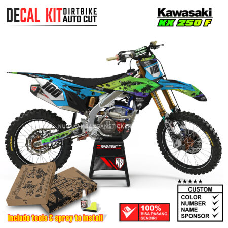 Decal Kit Supermoto Dirtbike KX 250 Sunset 3 Kawasaki Graphic Motocross