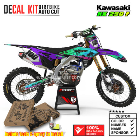 Decal Kit Supermoto Dirtbike KX 250 Sunset 7 Kawasaki Graphic Motocross