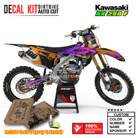 Decal Kit Supermoto Dirtbike KX 250 Sunset 9 Kawasaki Graphic Motocross