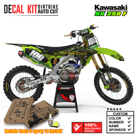 Decal Kit Supermoto Dirtbike KX 250 Teal Lime Green Kawasaki Graphic Motocross
